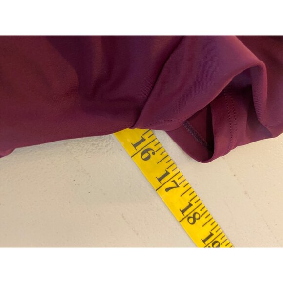 Hilor Off-Shoulder Ruffle One-Piece Swimsuit US 14 Burgundy - Picture 7 of 9